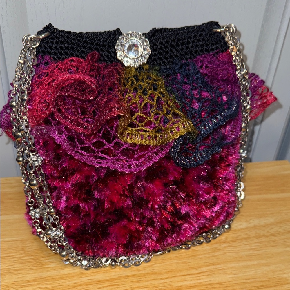 Handmade Multicolor Ruffled Women's Bag - Picture 6 of 17